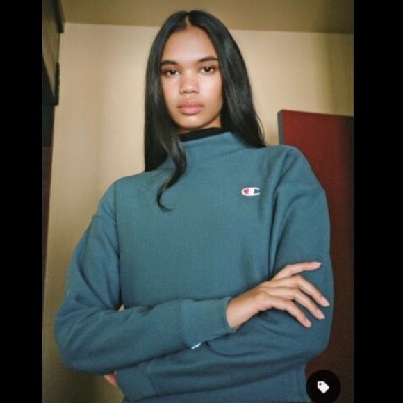 Champion Reverse Crop Mock Neck Sweatshir - Picture 1 of 5